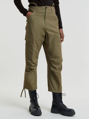 G-Star Women's Cargo Cropped Drawcord Green Pants