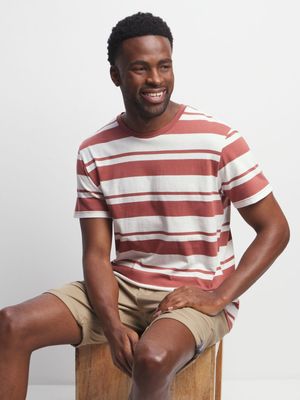 Men's Burgundy Striped T-Shirt