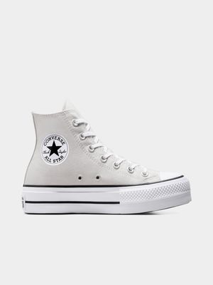 Womens Converse Chuck Taylor All Star Lift Grey/White/Black Platform Sneakers