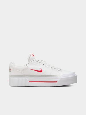 Womens Nike Court Legacy Lift Summit White/Aster Pink Sneakers