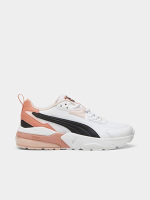 Womens Puma Vis2K White/Black/Deeva Peach Sneakers