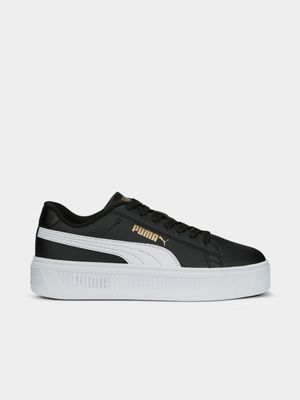 Womens Puma Smash Platform v3 Black/White Sneakers