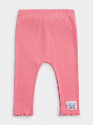 Jet Infant Girls Guava Rib Butterfly Leggings