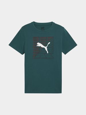 Mens Puma Graphics Wording Cold Green Tee