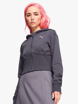 Puma Women's Dare To Grey Cropped Hoodie