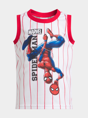 Jet Younger Boys Red/White Spiderman Baseball Vest