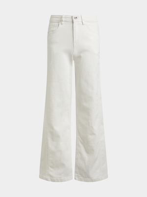 Jet Older Girls White Wide Leg Jeans