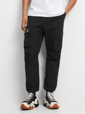 Men's Black Multi Pocket Cargo Jogger Pants