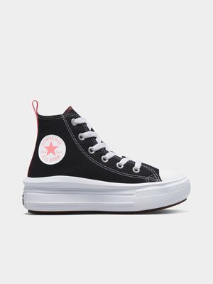 Junior Pre-School Converse Move Canvas Black/Pink/White Platform Sneakers