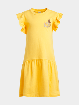 Jet Younger Girls Yellow Frill Dress