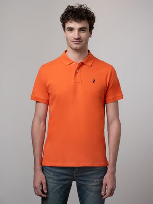 Men's Polo Orange Pique Golfer