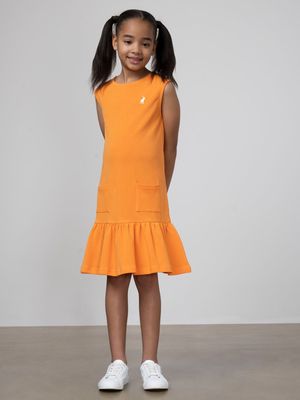 Girl's Polo Orange Anna Sleeveless Dress