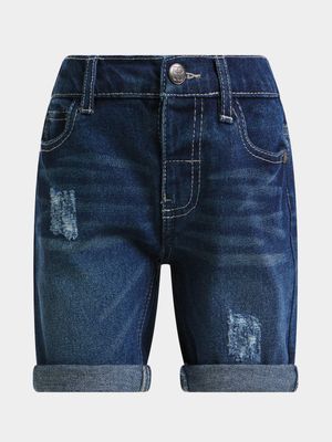 Older Boy's Mid Wash Ripped Denim Shorts