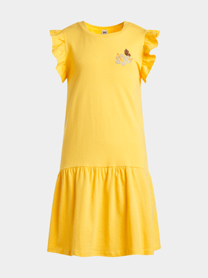 Jet Younger Girls Yellow Frill Dress