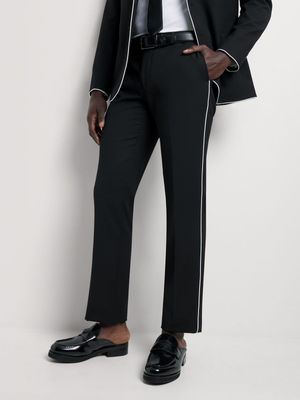 Fabiani Men's Black Piped Suit Trouser