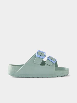 Cotton On Kids Green Twin Strap Slides