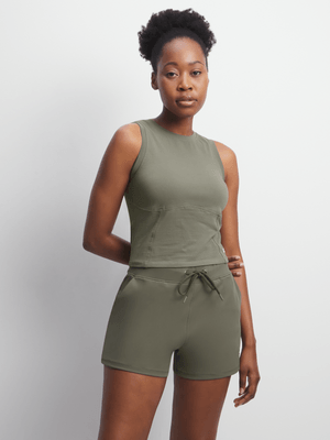 Womens TS Contour Olive Tank Top