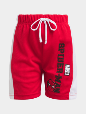 Jet Younger Boys Red Spiderman Baseball Shorts