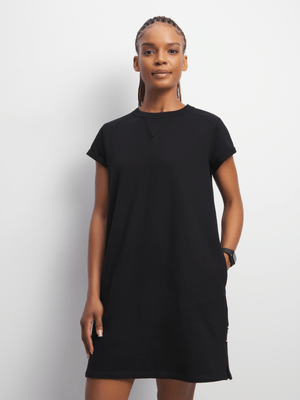 Womens TS Black Fleece Dress