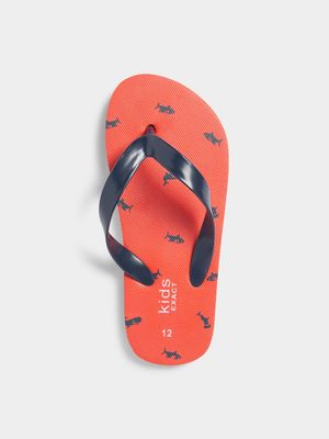 Older Boy's Red & Navy Flip Flops