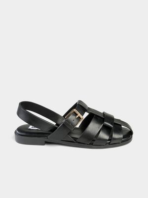 Women's Madison Black Jerry Fisherman Slingback Sandals