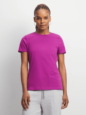 Women's APX Essential Cotton Lycra Pink Tee