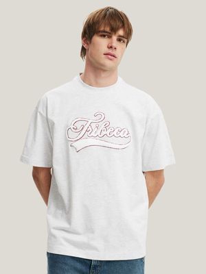 Men's Cotton On White Box Fit College T-Shirt