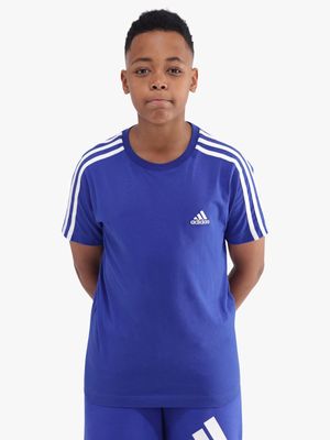 Boys adidas 3-Stripes Blue Tee