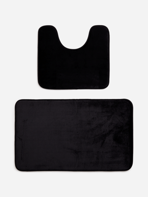 Jet Home Black 2 Piece Bath Mat