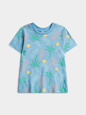 Jet Toddler Boys Blue Palm Trees T-Shirt