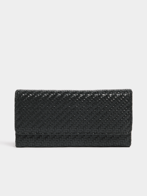 Jet Women's Black Textured Purse