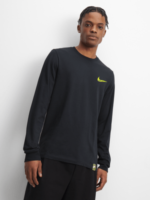 Nike Men's Nsw Black Long-Sleeve T-Shirt