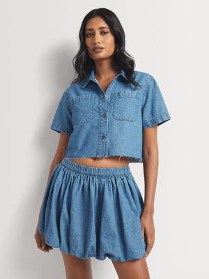 News Denim Bubble Skirt