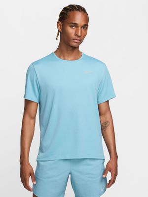 Mens Nike Dri-Fit UV Denim Turquoise Running Top