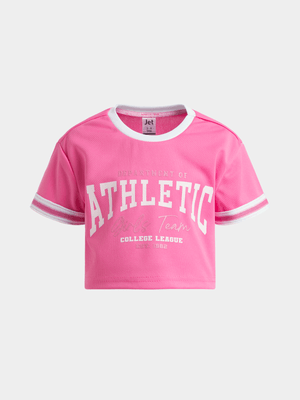 Jet Younger Girls Pink Athletic T-Shirt