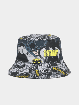 Jet Younger Boys Black Batman Bucket Hat