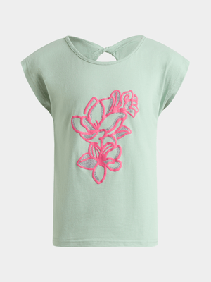 Jet Younger Girls Green Back Knot T-Shirt