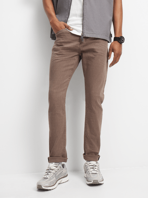 Redbat Men's Brown Super Skinny Jeans