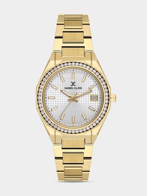 Daniel Klein Gold Plated Silver Tone Dial Bracelet Watch