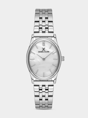 Daniel Klein Silver Plated Mother Of Pearl Dial Bracelet Watch