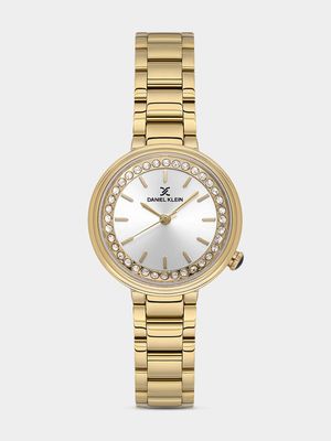 Daniel Klein Gold Plated Silver Tone Dial Bracelet Watch