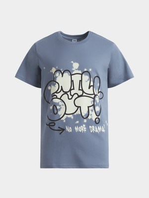 Jet Younger Boys Blue Chill Out Graphic T-Shirt