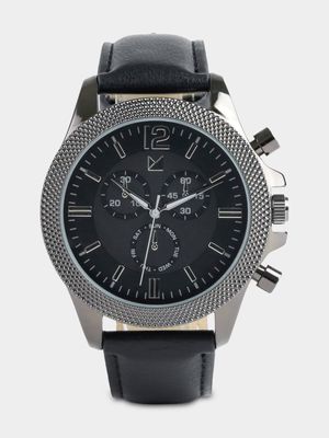 Men's Markham Bevelled Casual Black Watch