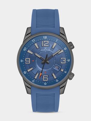 Daniel Klein Gunmetal Plated Blue Dial Blue Silicone Watch