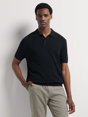 Men's Markham Open Design Knitwear Black Golfer