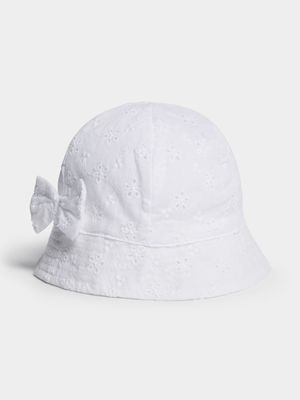 Jet Toddler Girls White Anglaise Bucket Hat