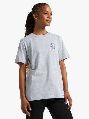 Womens TS Graphic Grey Melange Tee