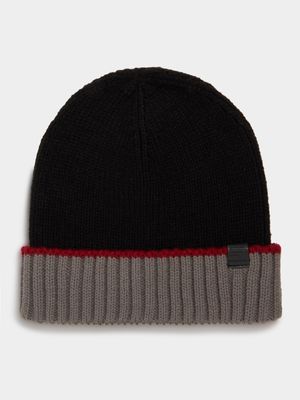 Men's Markham Colour Blocked Turned Up Multicolour Beanie