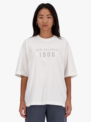 New Balance Women's White Oversized T-Shirt