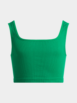 Jet Older Girls Green Seamless Square Neck Top